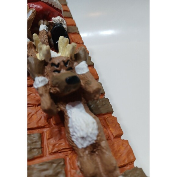 Santa Reindeer Chimney Candle Holder Vase Christmas Fun 9 In  Tall X 4 In  Wide - Picture 6 of 11